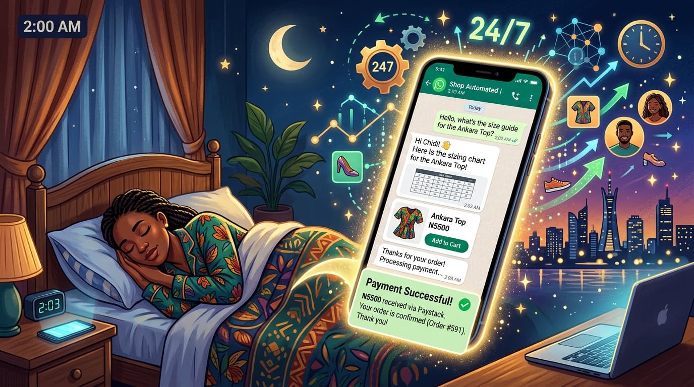 AI WhatsApp sales agent closing orders at midnight while the vendor sleeps